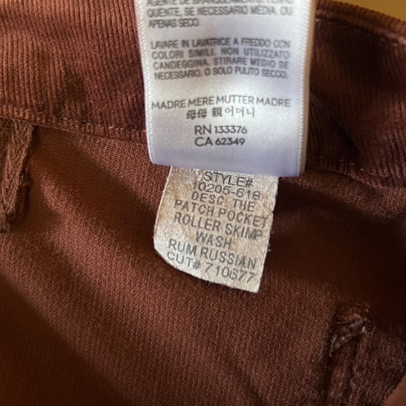 Mother | The Patch Pocket Roller Skimp Wide Leg Corduroy Rum Russian Size 31 - Picture 14 of 14
